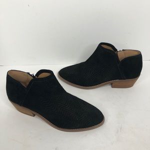 Lucky Brand Farel black suede Booties boots 8.5
